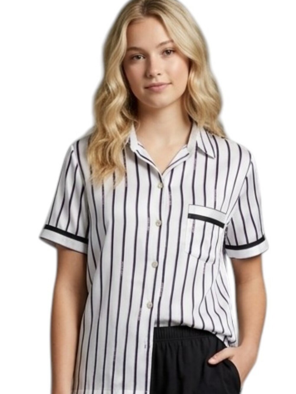 Victoria’s Secret Sleep TOP Black/White medium